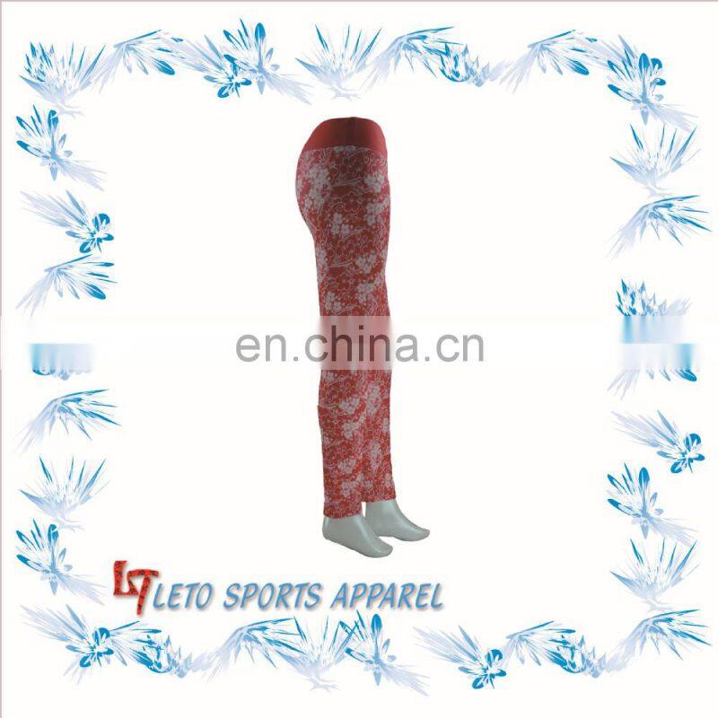 Flower Print High Waist Stretch Fitness Long Pencil Pants Leggings Trousers For Ladies&Girls