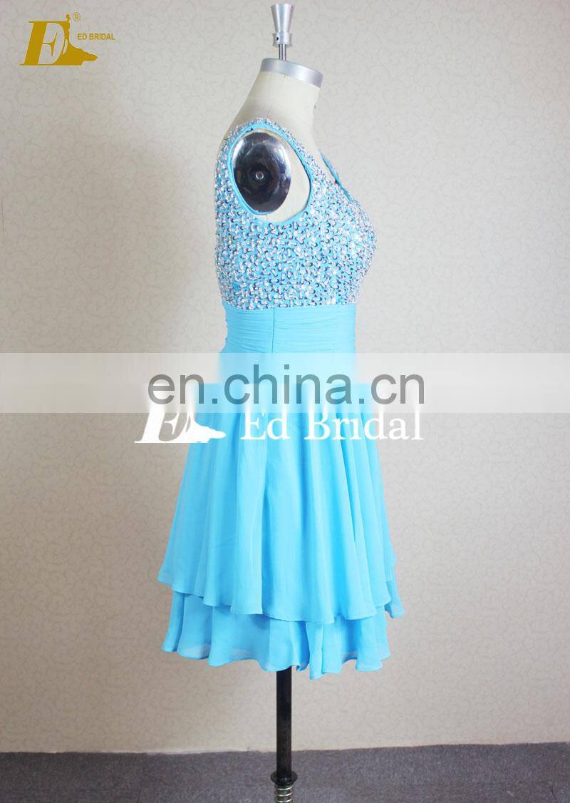 Young Girls Sweetheart Neckline Short Beaded Bling Bling Real Picture Party Dress Cocktail