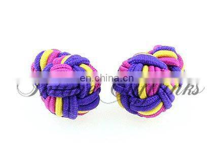 multicolor elastic silk knot cufflinks findings