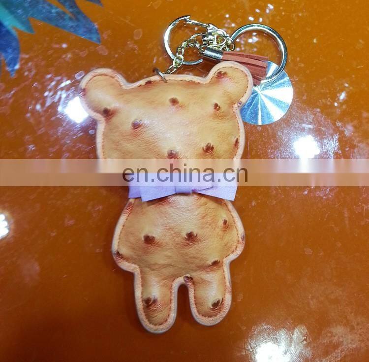 Handmade Leather Keychain Car Animal Key Chain Women Bag Charm Pendant Bag Accessories