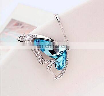 2017 New Fashion Crystal Plated Austrian Crystal Butterfly Necklaces & Pendants jewelry