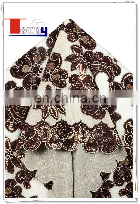 2013 afican nice organza velvet lace with sequins,velvet fabric, super quality velvet lace for party, wedding