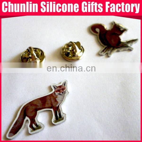 shape animal badge/Pins with rubber cap