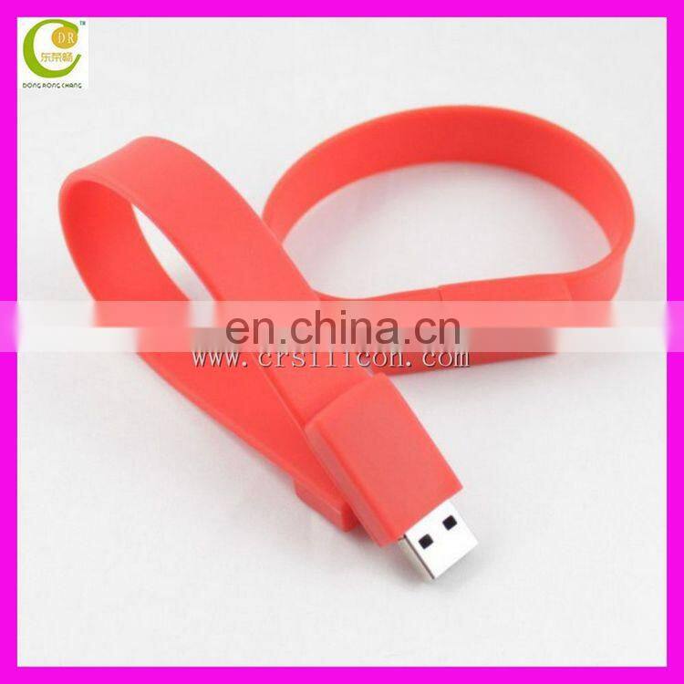 Anniversary Unisex Promotional Gift Silicone Bracelet Usb Silicone Wristband Slap Band Usb Flash Drive