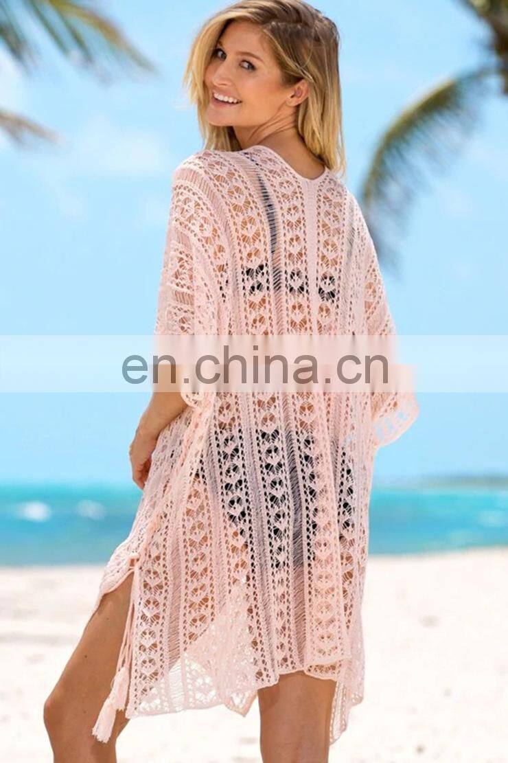 Plus size Sexy Beach Dress Cover-up Knit Bikini Cover up Pareo Tunic for Beach Sarong Pareos de Playa Mujer Swimsuit cover up