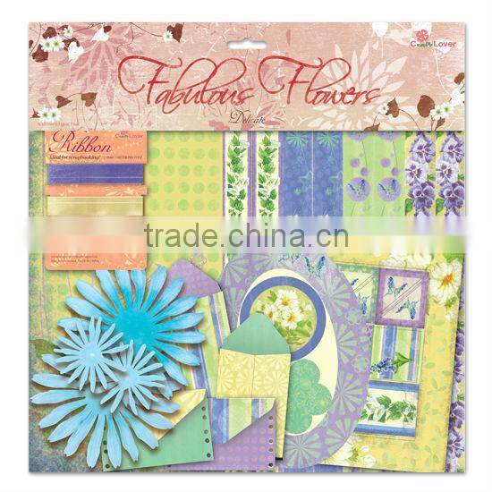 DIY Craft Set Pink & Red Gorgeous Fabulous Flowers Scrapbook Kit