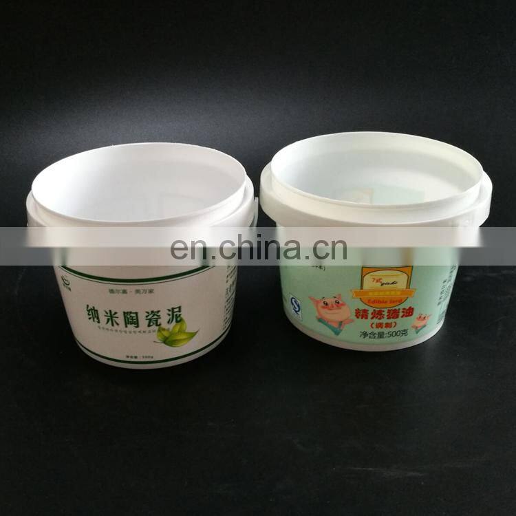 500ml PP plastic buckets for oyster sauce with lid and handle