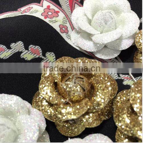 Gold Sliver Rose Boutonniere Brooch Corsage Tuxedo Wedding Prom Party Lapel Pin