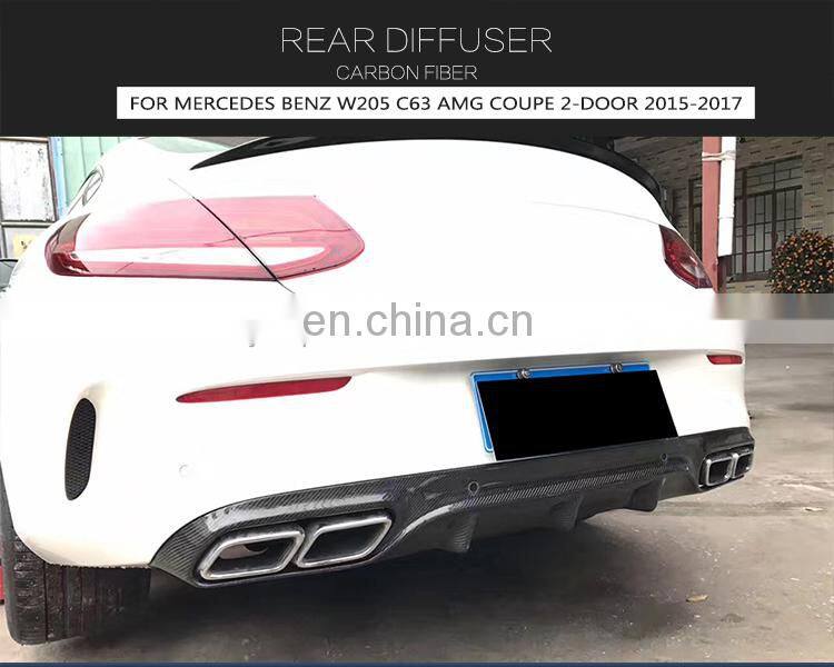 C-Class W205 C63 Carbon Fiber Rear Diffuser Lip for Mercedes W205 C63 AMG Coupe 15-17