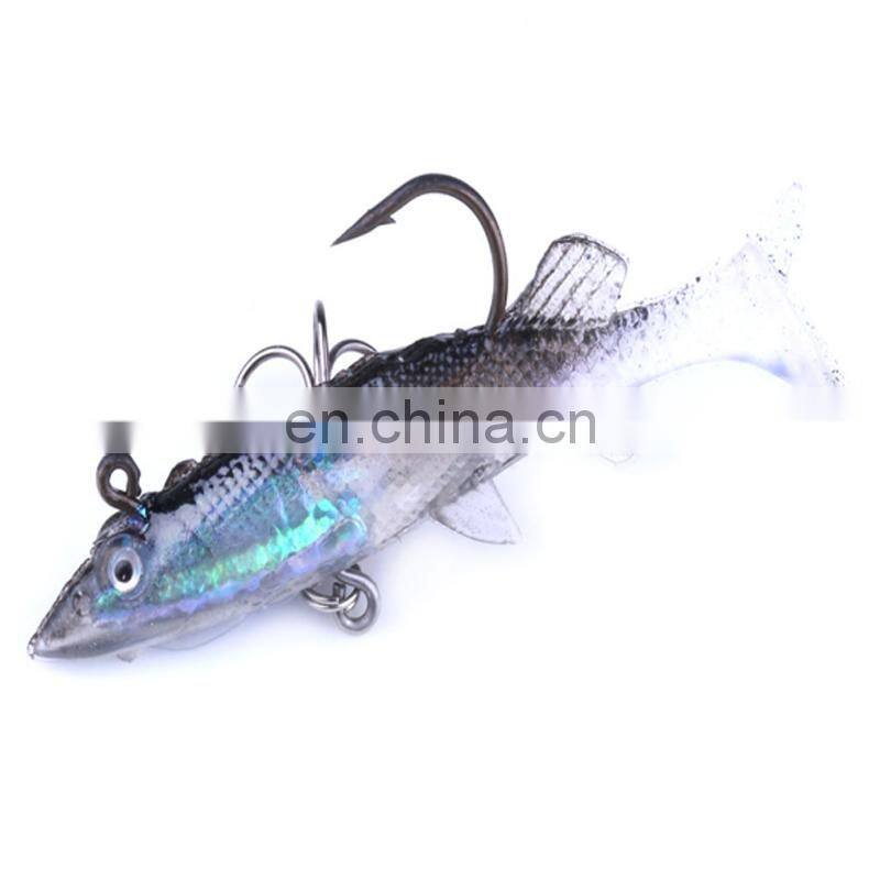 Amazon 5pcs/bag Soft Fish 80mm 11g Artificial Plastic Fishing Lure Plastic Paddle Soft Fish With Hook