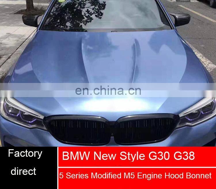 Runde Carbon Fiber Material Auto Car Bonnet Engine Hood For 2018-In BMW 5 Series G30 G38 Engine Hood Bonnet