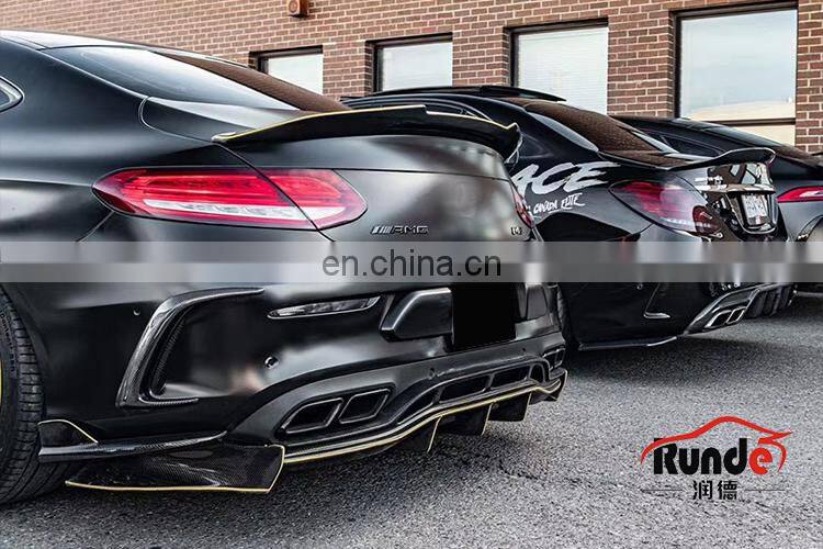 Runde PSM Style Body Parts Carbon Fiber Material Rear Lip Diffuser For Mercedes-Benz W205 C63S coupe rear lip diffuser