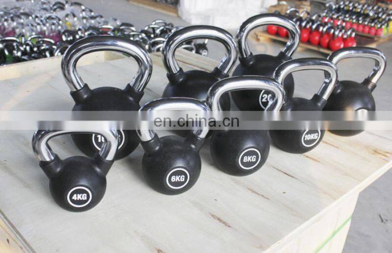 Free Weights Kettle Bell Deadlift Body Shape Building Gym Weight Accessory 8kg to 32kg Rubber Coated Kettlebell for Workout