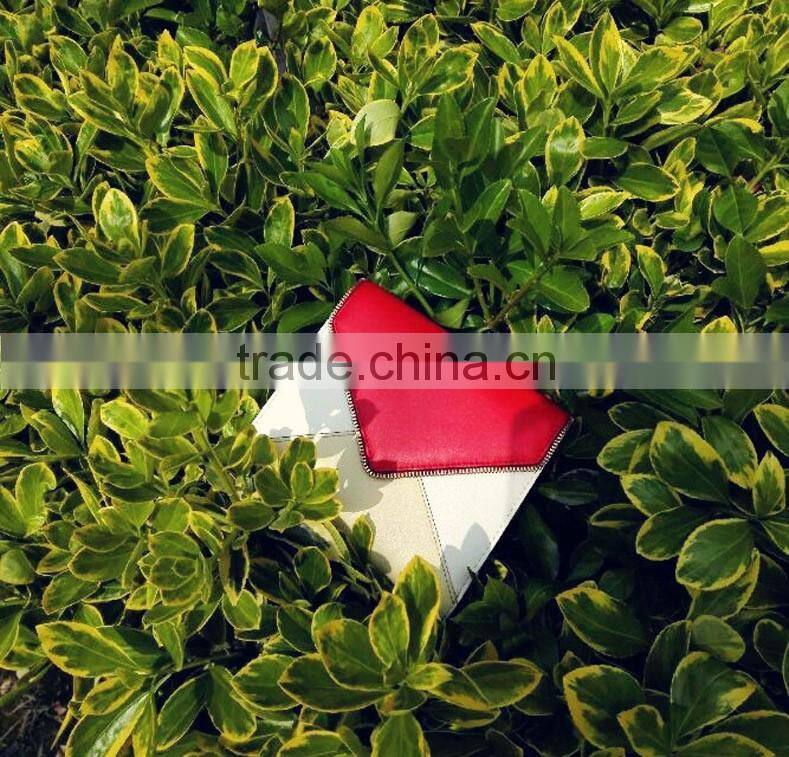 High Quality Large Capacity Multifunctional CONTRAST COLOR Custom Genuine Leather Zip Women RFID Blocking Wallet for Ladies