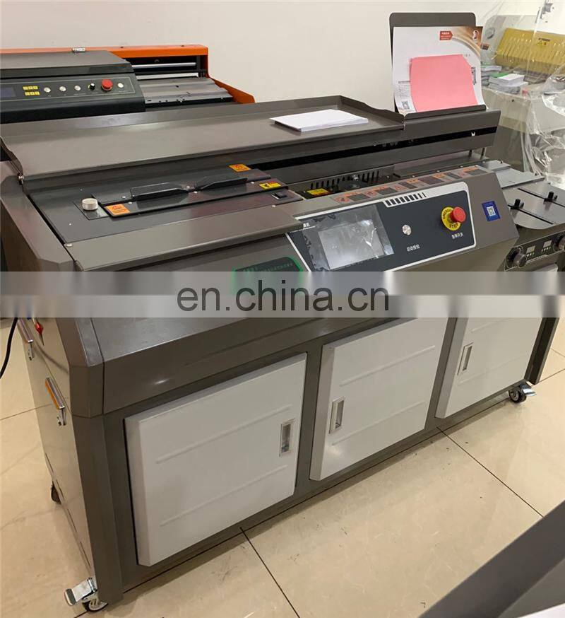 UK8 a3 440mm variable frequency speed Hot thermal book cover gluing machine, cardboard notebook binding machine