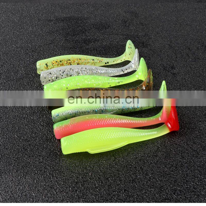 JOHNCOO 6pcs/lot Soft Grubs 6cm 2.3g T Tail Lure Soft Lure Swim Bait Fishing Lures