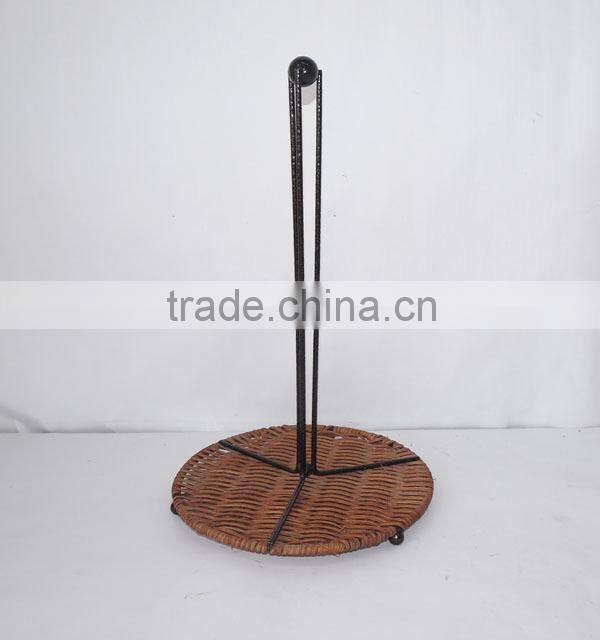 Handmade Wicker & Wire Paper Towel Holder