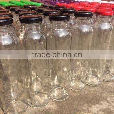 10oz 300ml glass juice bottle with metal cap