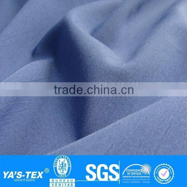 Blue Recycle Yarn Fabric 4 Way Stretch Fabric Polyester Fabric For Spring Autumn Sportswear Jacket Tie