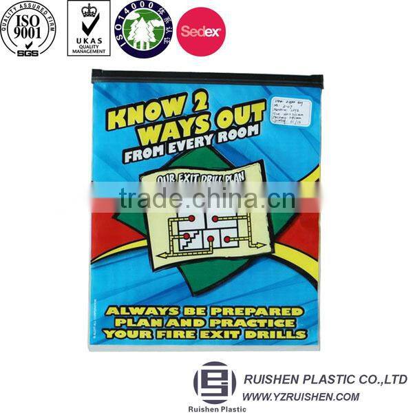 Transparent printed plastic zipper bag for packing