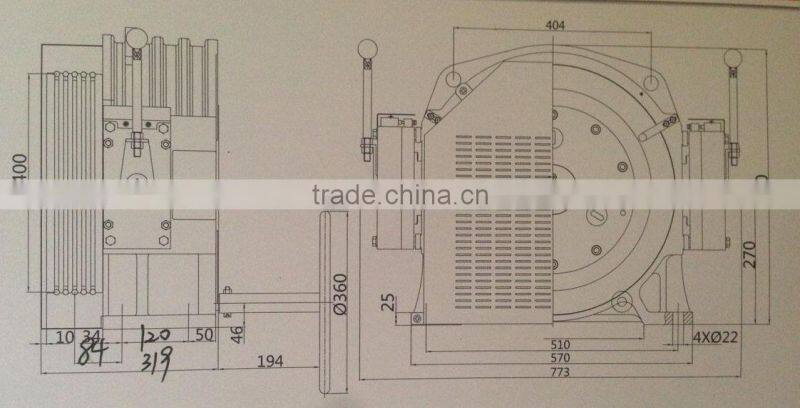Elevator Gearless Traction Machine BD-20-2 Lift Motor