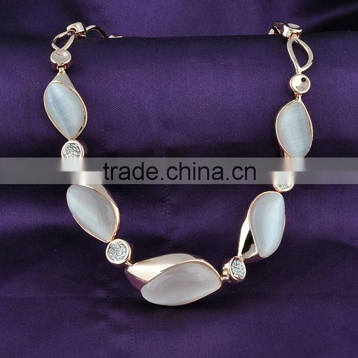 Imitation jewelry chunky bubblegum opal latest design saudi gold jewelry necklace