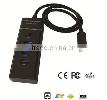 Top Selling Products 2015 Mini 4 Port USB 3.0 Type Hub with Wire and Reliable stable supply
