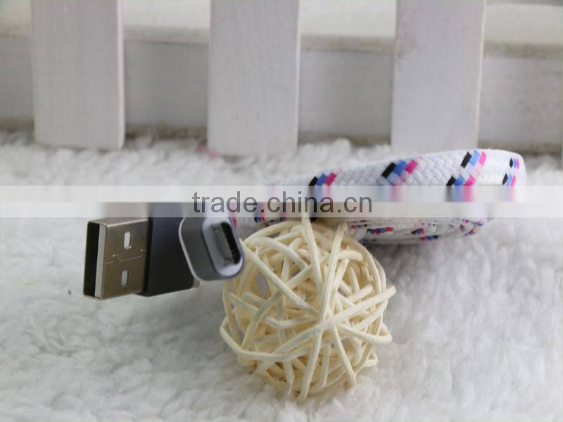 Sync Ultra Thin Fabric USB Micro Cable,Braided High Quality Micro 5 pin Ultra Thin USB Cable