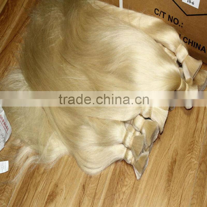 blonde brazilian human virgin remy hair bulk,can be dyed hair