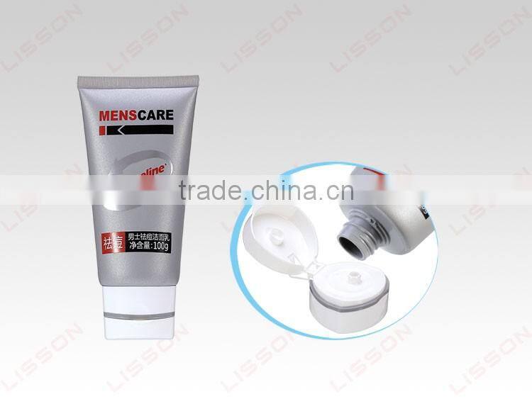 Face cleanser For Men Mattle Coating round plastic tube With Special Flip-top Cap