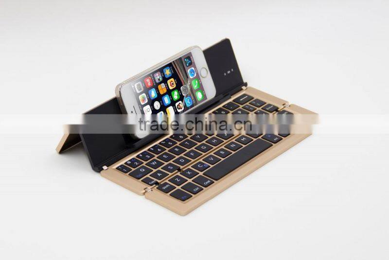 Aluminum alloy bluetooth mini folding wireless keyboard for laptop and mobile phones