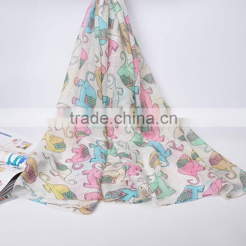 2016 high quality WOMAN SCARF cotton voile scarves solid warm autumn and winter scarf shawl Elephant printed