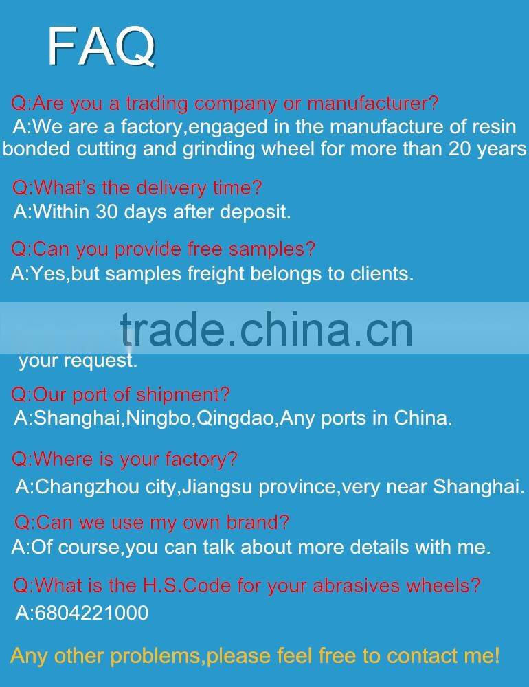 125x6.0x22.2mm hot sale metal grinding disc