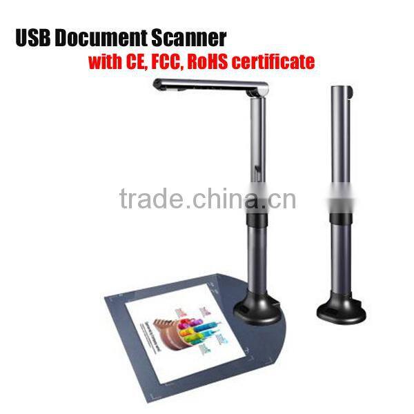 Folded A4 portable document scanner / document camera with VGA interface