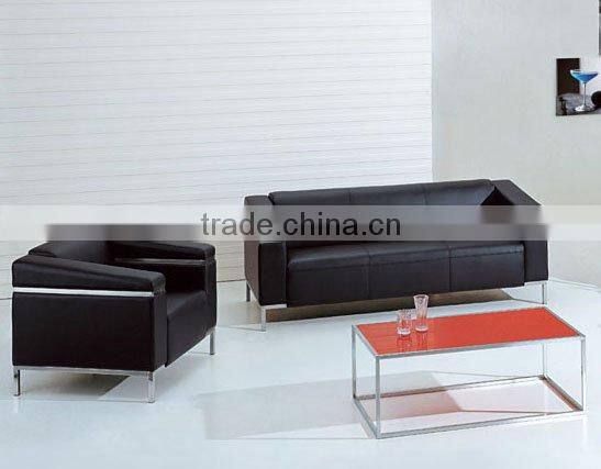 T-021L# Red Modern Glass Coffee table in Metal Office Table