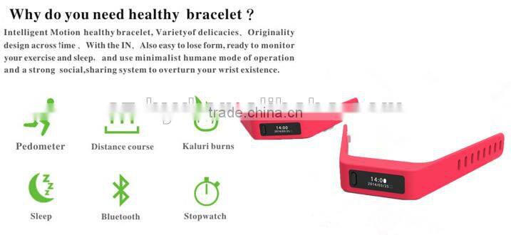 New Smart Fitness Sleep Monitoring Bluetooth Pedometer Silicone Bracelet(NT-BP0068)