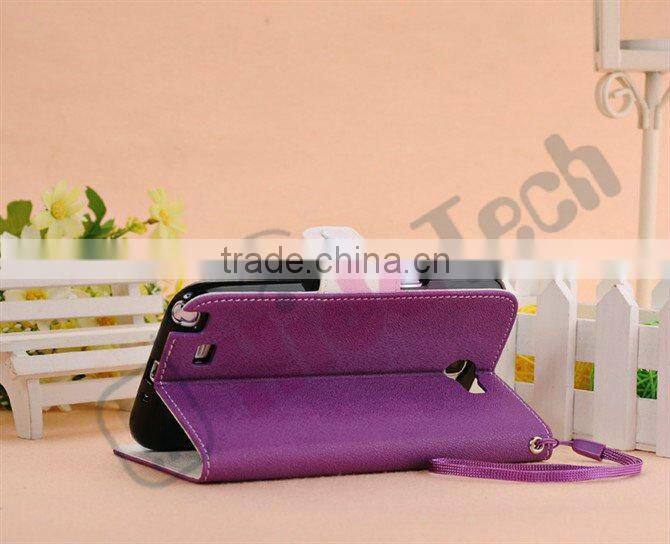 Wallet Leather Cover Case for Samsung Galaxy Note2 N7100, With Rope and Button Design,Stitch Leather Case