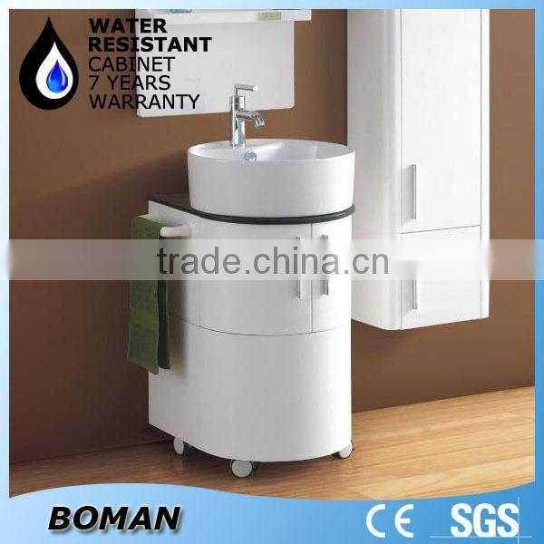 new style wall mounted bathroom cabinet with wash basin, mirror and light