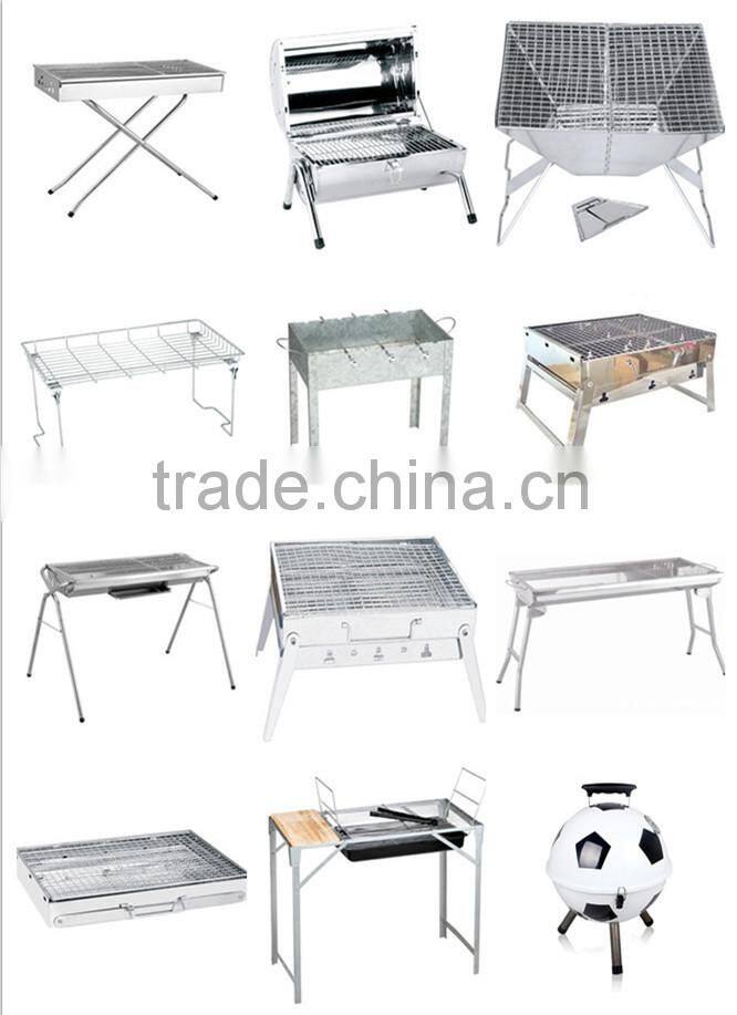 Outdoor camping folding charcoal barbecue stove