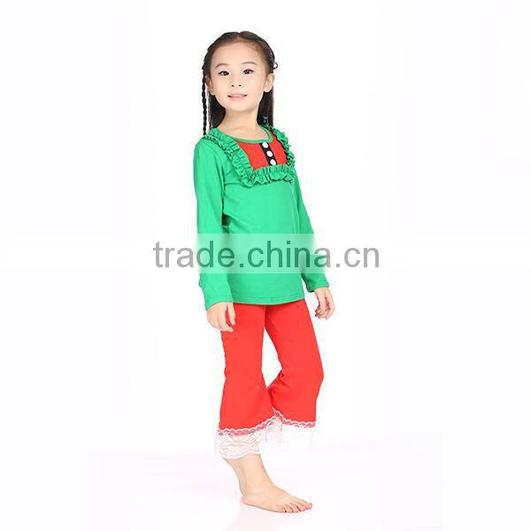 wholesale hot sale children girls beauty clothing set top & pant with ruffle