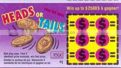 lottery scratch and win card