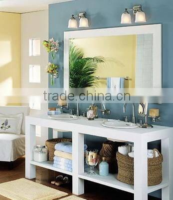 LT-M hotel Polished chrome decorative mirror Wall Lamp with glass shades