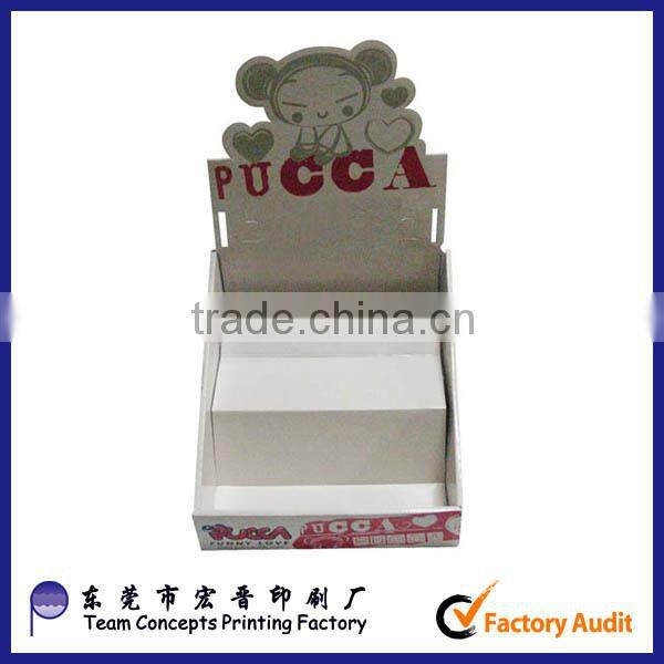 3 tier cardboard paper counter display for shop retail