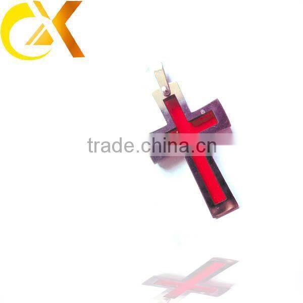 custom charm Stainless Steel Jewelry chunky cross pendants with ring for jewelry making