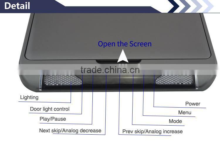 super slim bus roof mounted led monitor support mp5/usb/sd/hdmi