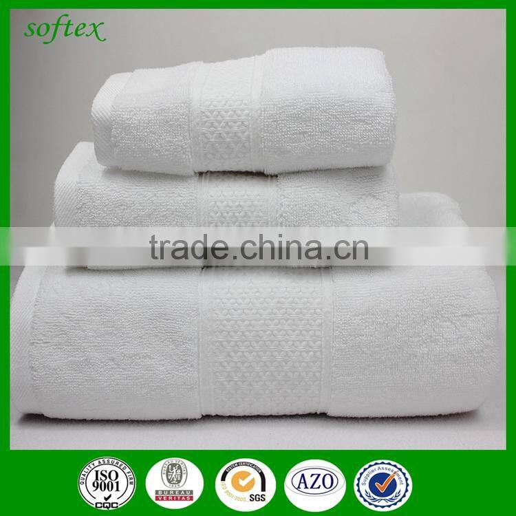 china factory wholesale solid coor 100% cotton eco-friendly hotel towel set with dobby