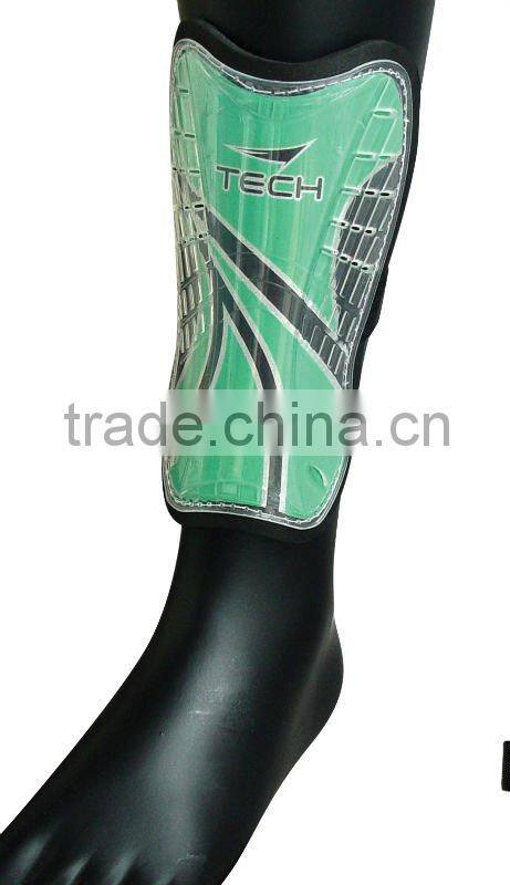 Transparent soccer shin guard