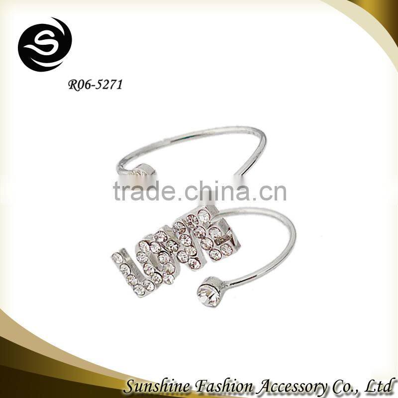 valentine's day gift Chinese factory OEM cheap pure silver half heart ring