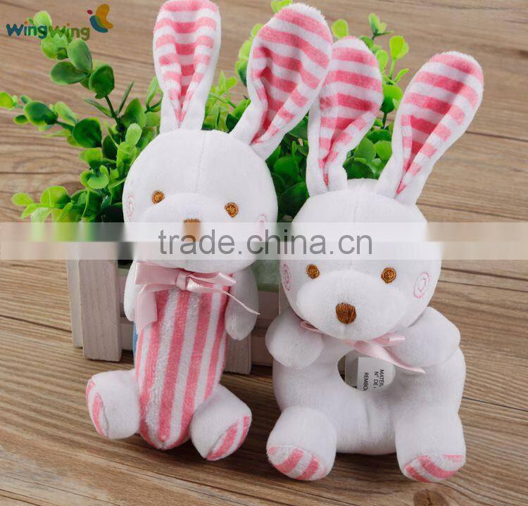 Promotional wholesale soft animal plush rattle toy custom baby rattle