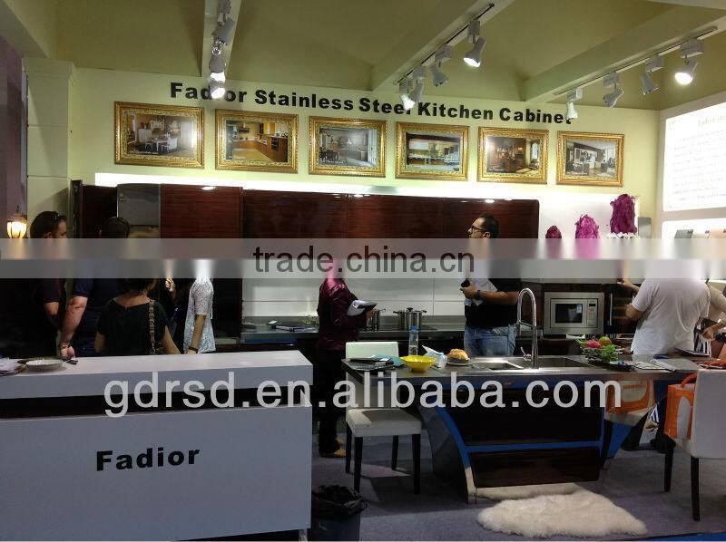 Solid wood & stainless steel kitchen cabinet-G005